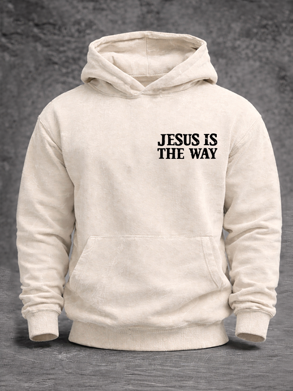 Jesus Is The Way  Jesus God Christian Washed Hoodie
