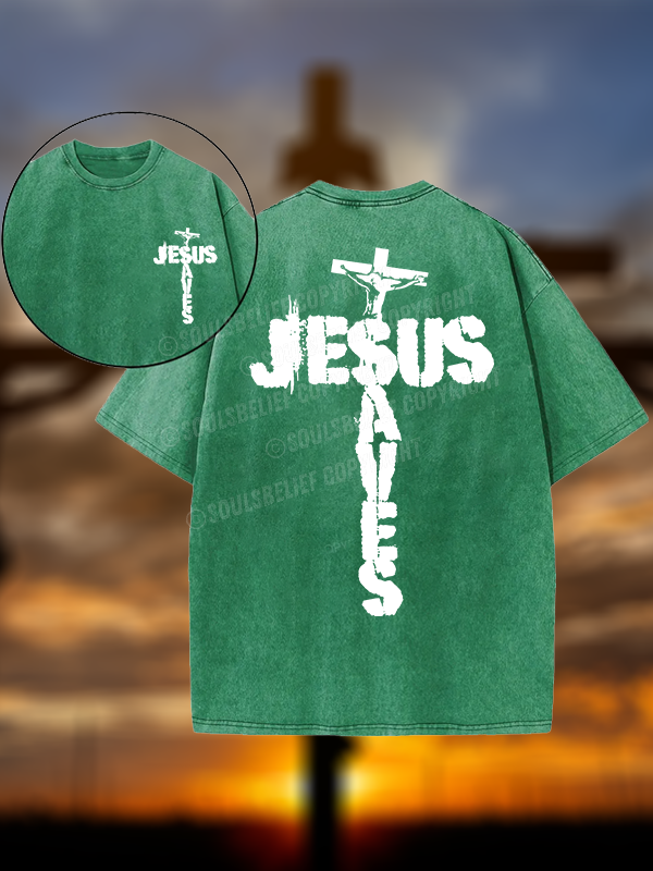 Jesus Saves Christian Washed T-Shirt