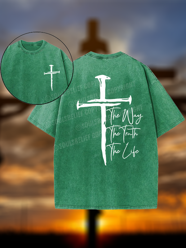 Jesus The Way The Truth The Life Jesus God Christian Washed T-Shirt