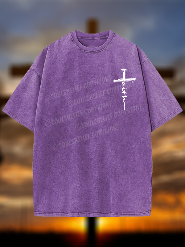 Cross Jesus God Christian Washed T-Shirt