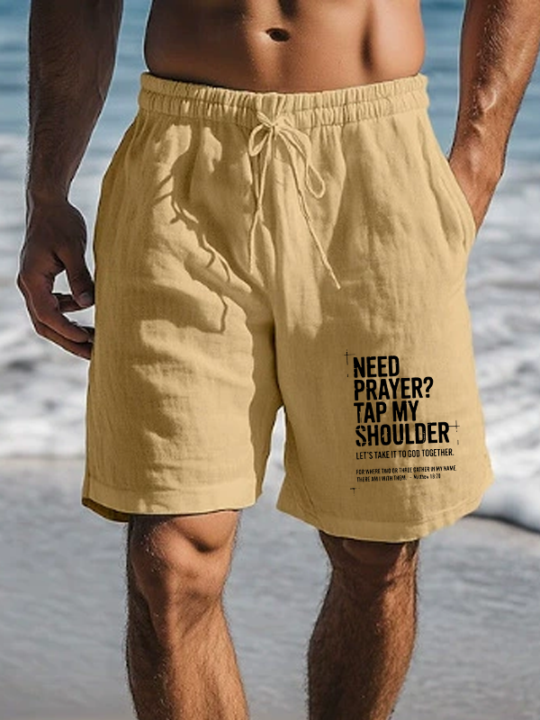 Need Prayer Tap My Shoulder Christian Beach Shorts