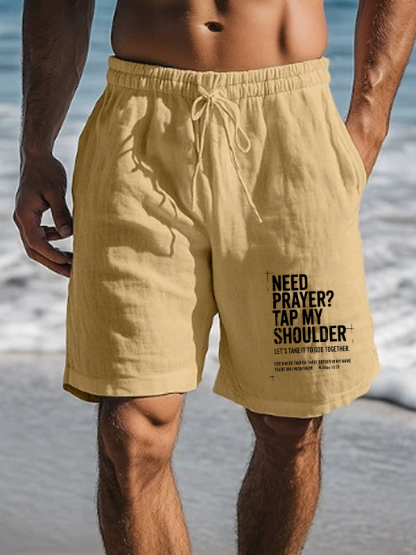Need Prayer Tap My Shoulder Christian Beach Shorts
