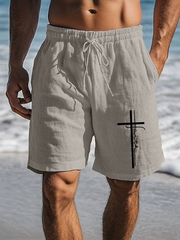Men's Faith Cross Christian Beach Shorts