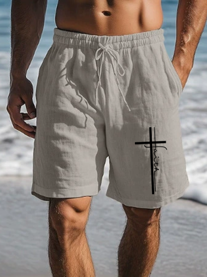 Men's Faith Cross Christian Beach Shorts