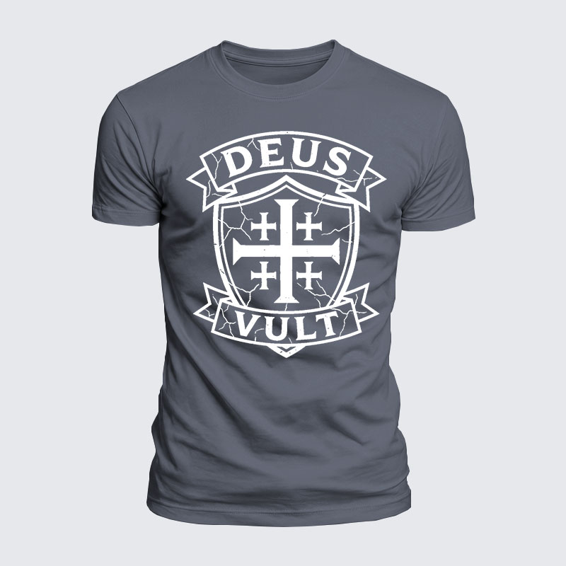 Deus Vult Jesus God Christian  – Luxe Mercerized Interlock Cotton Tee