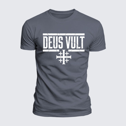 Deus Vult Jesus God Christian  – Luxe Mercerized Interlock Cotton Tee