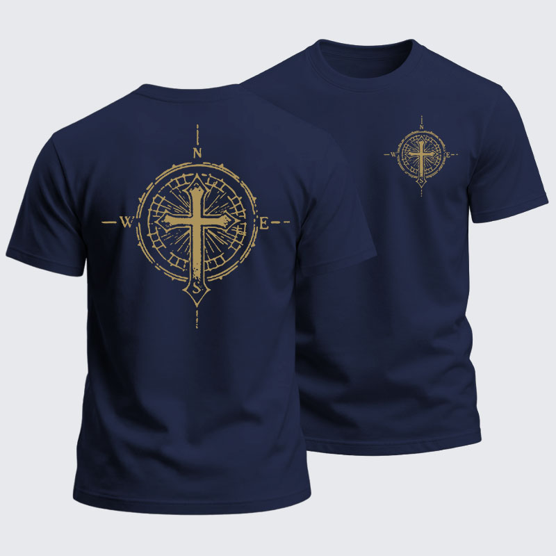Heavyweight Cotton Tee -Cross Compass
