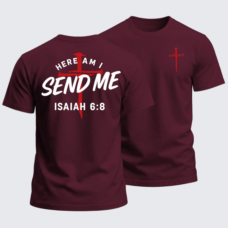 Heavyweight Cotton Tee -Here Am I Send Me