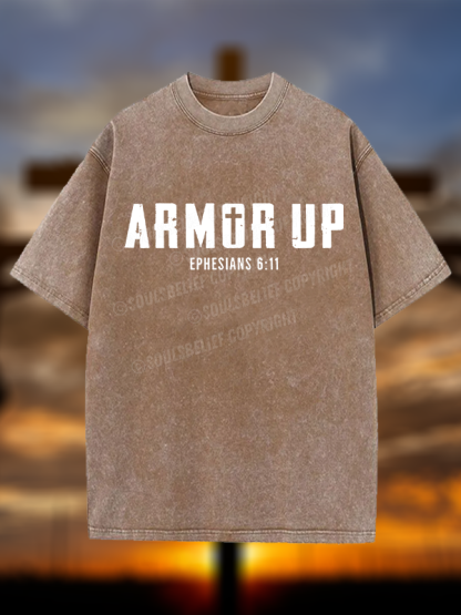 Armor Up Christian Washed T-Shirt
