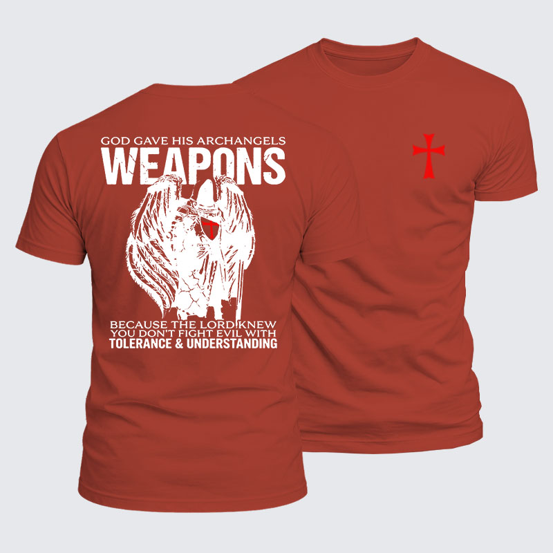 Luxe Mercerized Cotton Tee - God Gave His Archangels Weapons