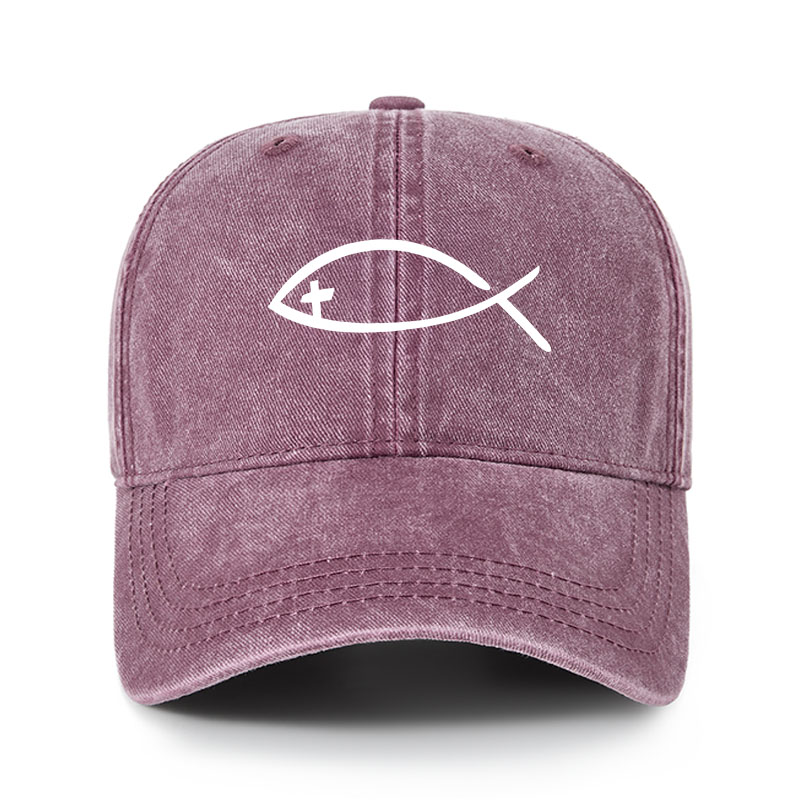 Heritage Washed Cap - Jesus Fish Christ 