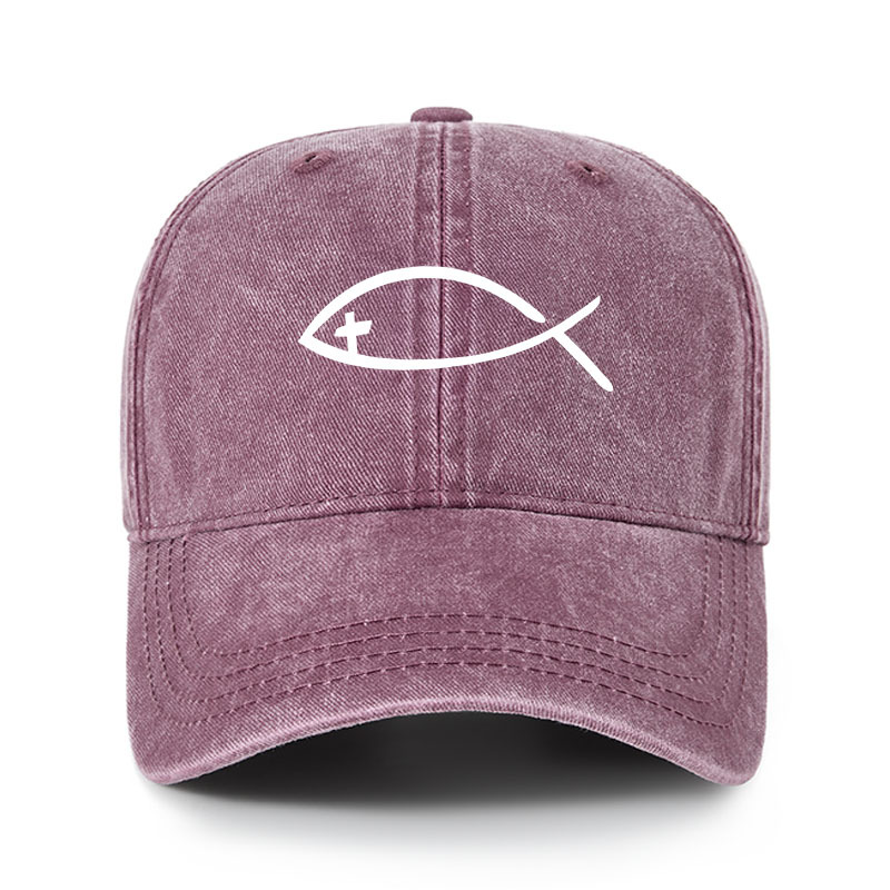 Heritage Washed Cap - Jesus Fish Christ 