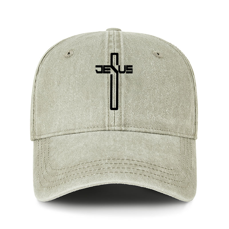 Heritage Washed Cap - Jesus Cross Christ 