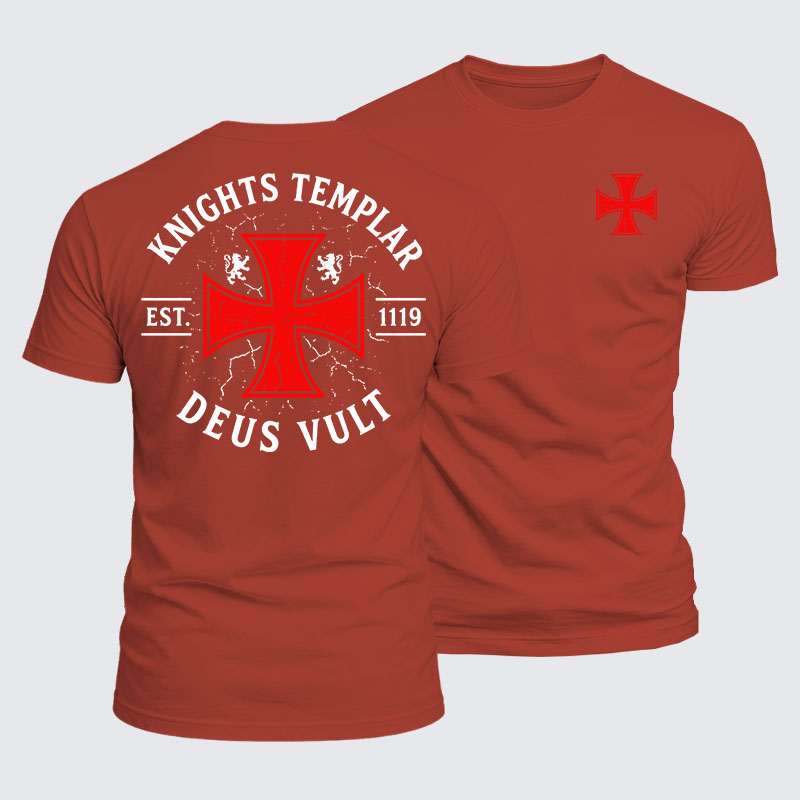 [Copy]Luxe Mercerized Cotton Tee - Knights Templar Deus Vult