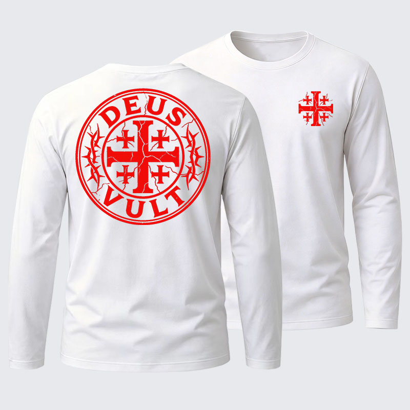 Deus Vult Cotton Long Sleeve T-Shirt