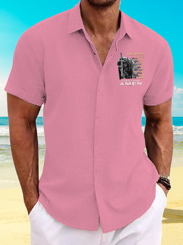 The Devil Saw Me with My Head Down and Thought He'd Won Until I Said Amen Jesus God Christian Short Sleeve Shirt