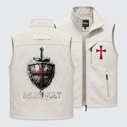 Deus Vult Crusader Shield Templar Cross Outdoor Quick-dry Vest