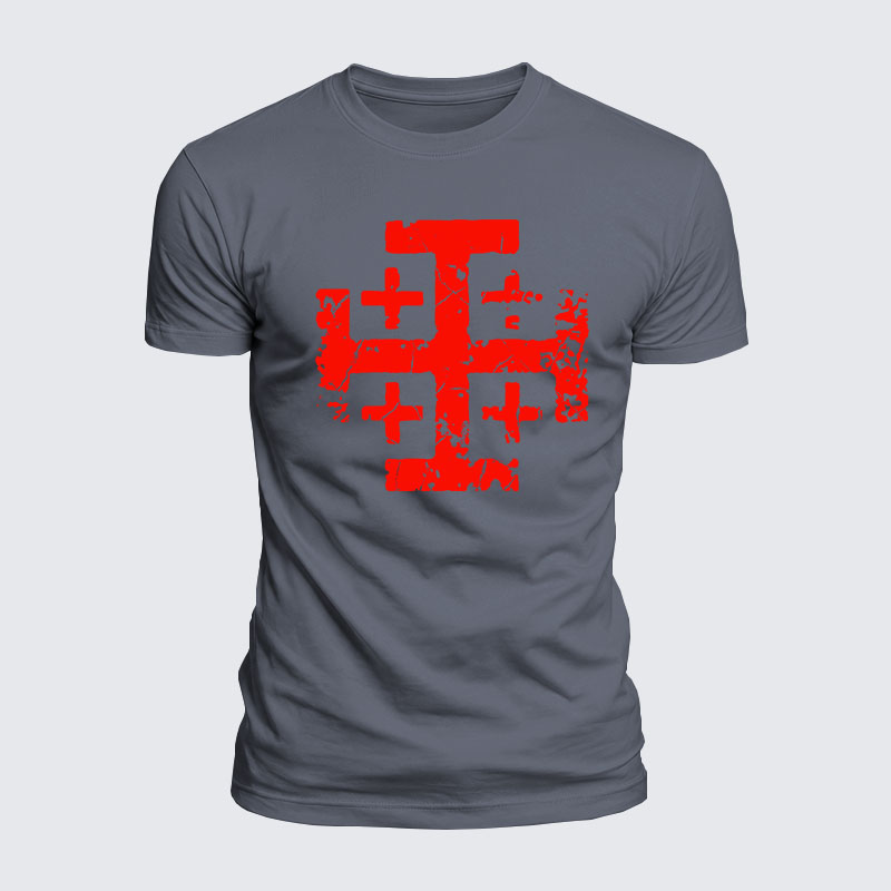 Luxe Mercerized Cotton Tee - Knights Templar Jerusalem Cross