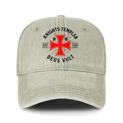 Heritage Washed Cap - Knights Templar Deus Vult