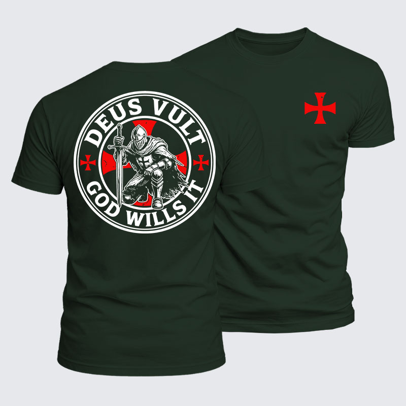 Luxe Mercerized Cotton Tee - Knights Templar Deus Vult