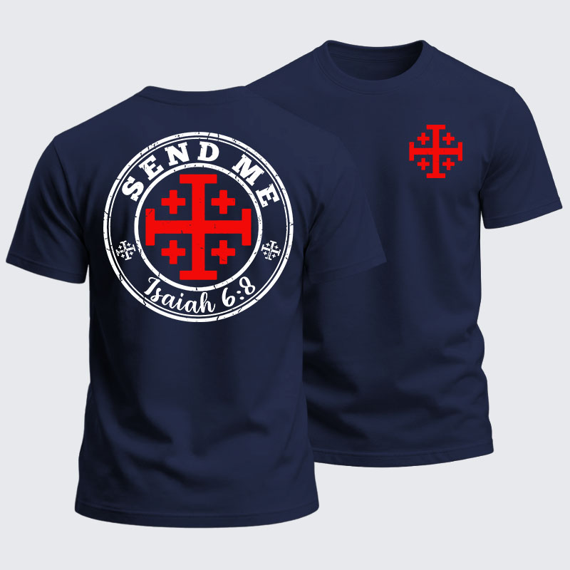 Heavyweight Cotton Tee - Make No Peace with Evil Knight Templar Jerusalem Cross