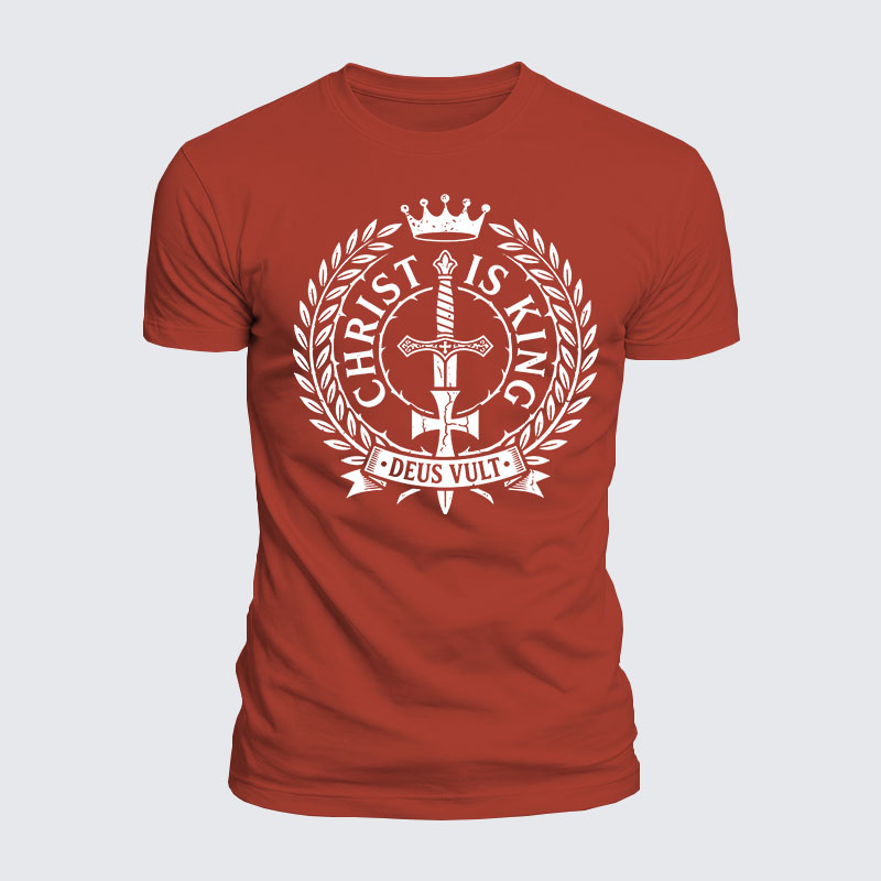 Luxe Mercerized Cotton Tee - Christ Is King Deus Vult 