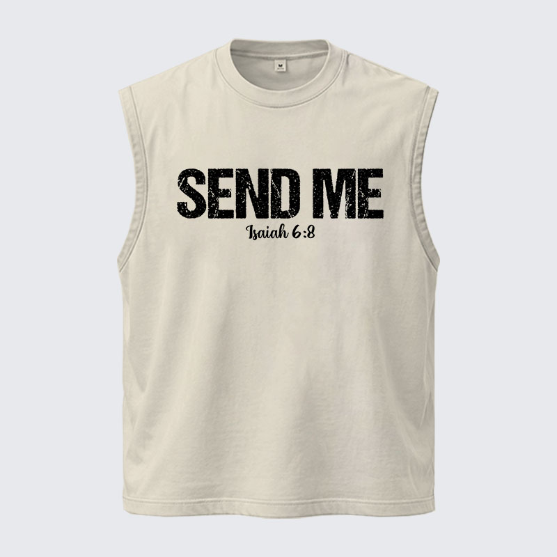Washed Tank Top - Isaiah 6:8 - SEND ME