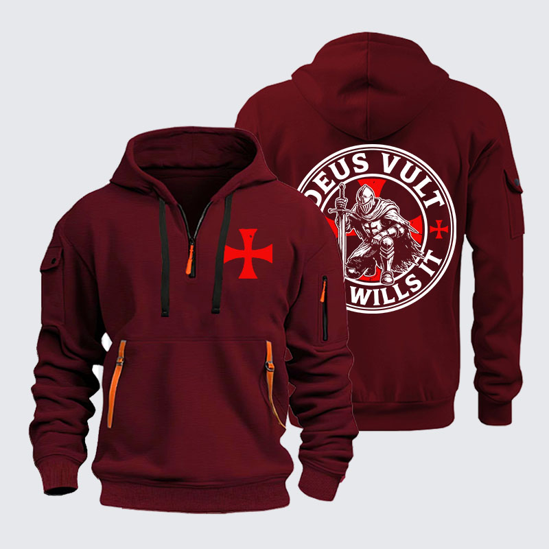 Zipper Hoodies - Knights Templar Deus Vult