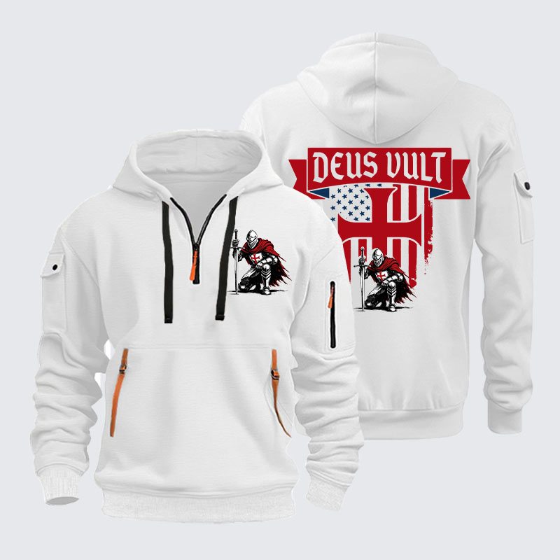 Zipper Hoodies -  Templar Knight Crusader Deus Vult
