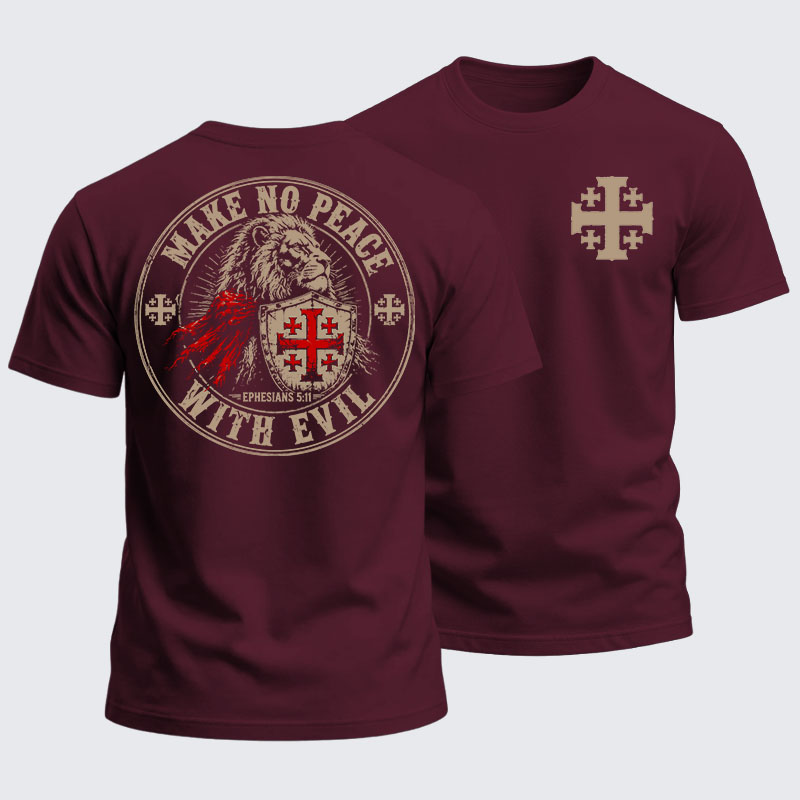 Heavyweight Cotton Tee - Make No Peace With Evil