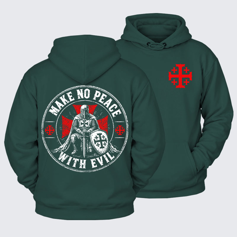 Plush Fleece-Lined Hoodie - Make No Peace With Evil