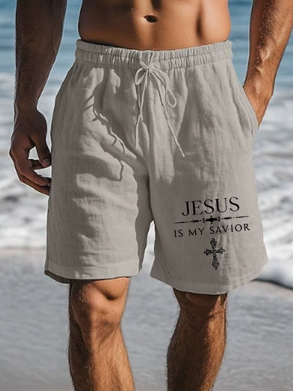 Jesus Is My Savior Christian Beach Shorts