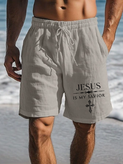 Jesus Is My Savior Christian Beach Shorts