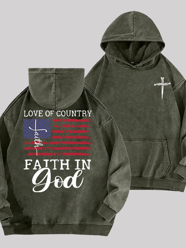 Faith In God Jesus God Christian Washed Hoodie