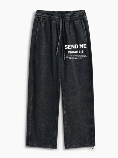 Send Me Jesus God Christian Washed Sweatpants