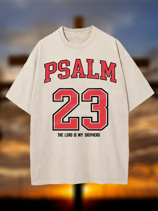 Psalm 23 Christian Washed T-Shirt