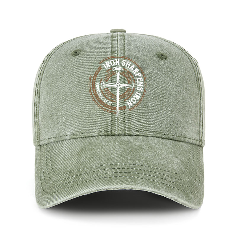 Heritage Washed Cap - Iron Sharpens Iron - Proverbs 27:17