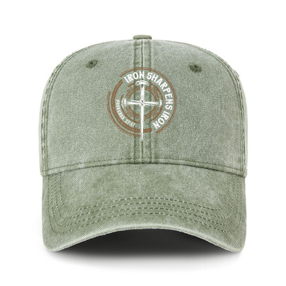 Heritage Washed Cap - Iron Sharpens Iron - Proverbs 27:17