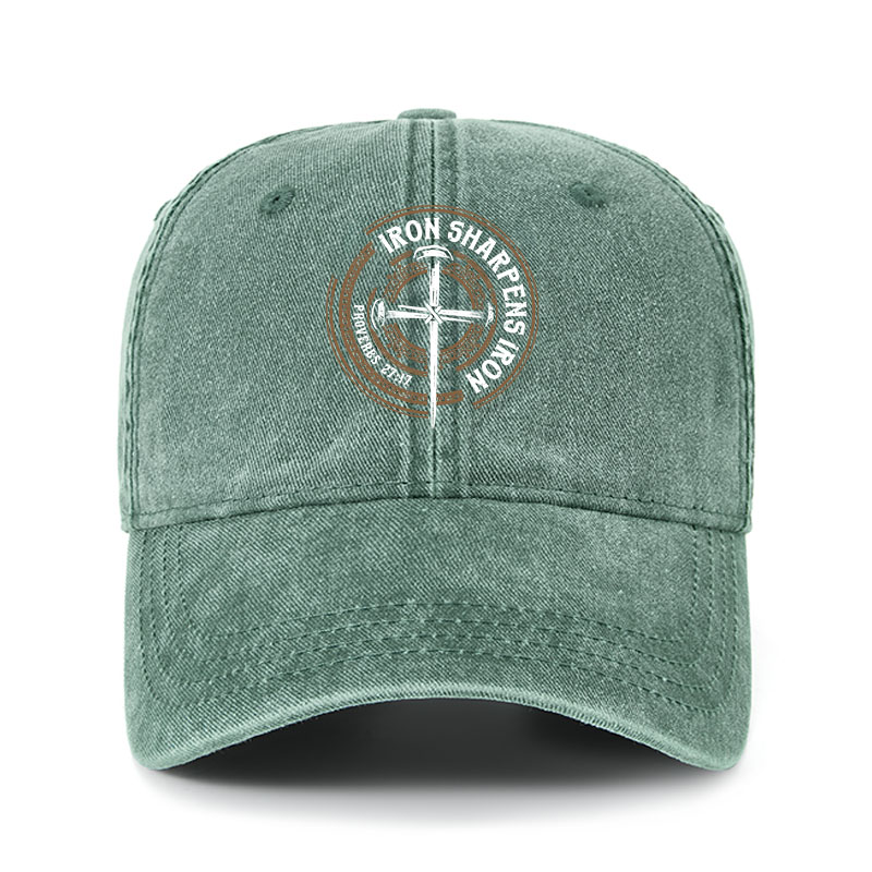 Heritage Washed Cap - Iron Sharpens Iron - Proverbs 27:17