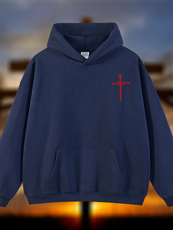 Cross Jesus God Christian Plush Fleece-Lined Hoodie