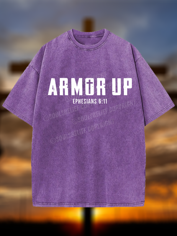 Armor Up Christian Washed T-Shirt