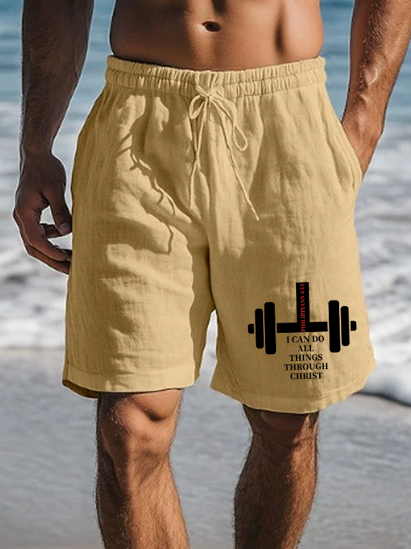 Fitness Philippians 4 : 13 Christian Beach Shorts