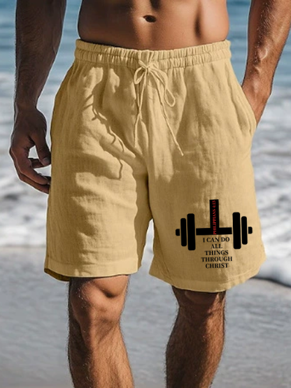 Fitness Philippians 4 : 13 Christian Beach Shorts