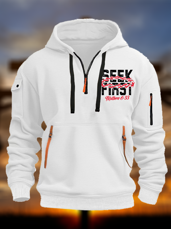 Seek First  Jesus God Christian Zipper Hoodies