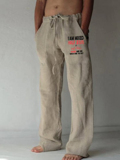 I Am Mixed Half Jesus & Half Peter Christian Beach Pants