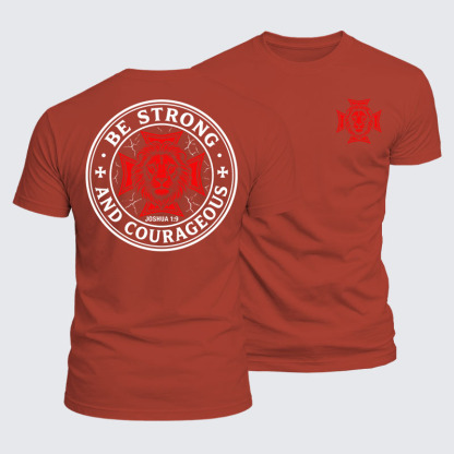 [Copy]Luxe Mercerized Cotton Tee - Be Strong And Courageous Lion Joshua 1:9