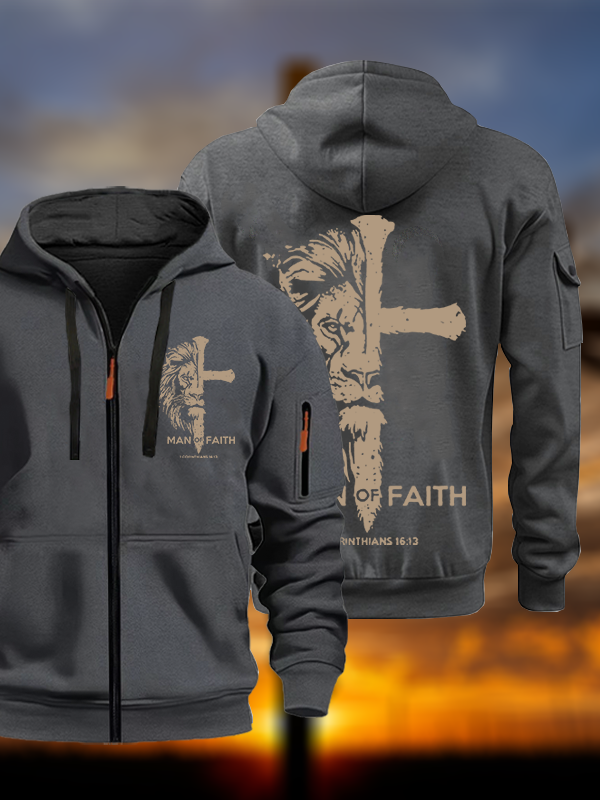 Man of Faith Jesus God Christian Zipper Hoodies