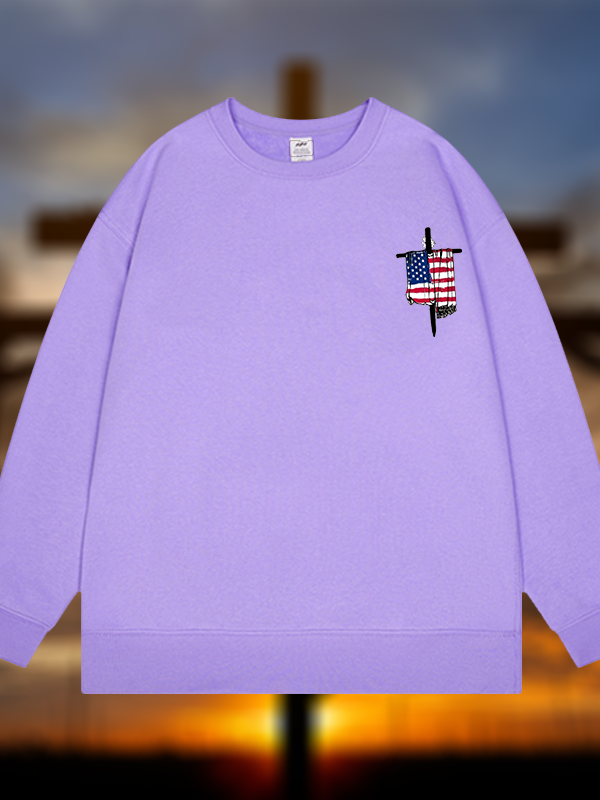 Faith Flag Cross Jesus God Christian Sweatshirt