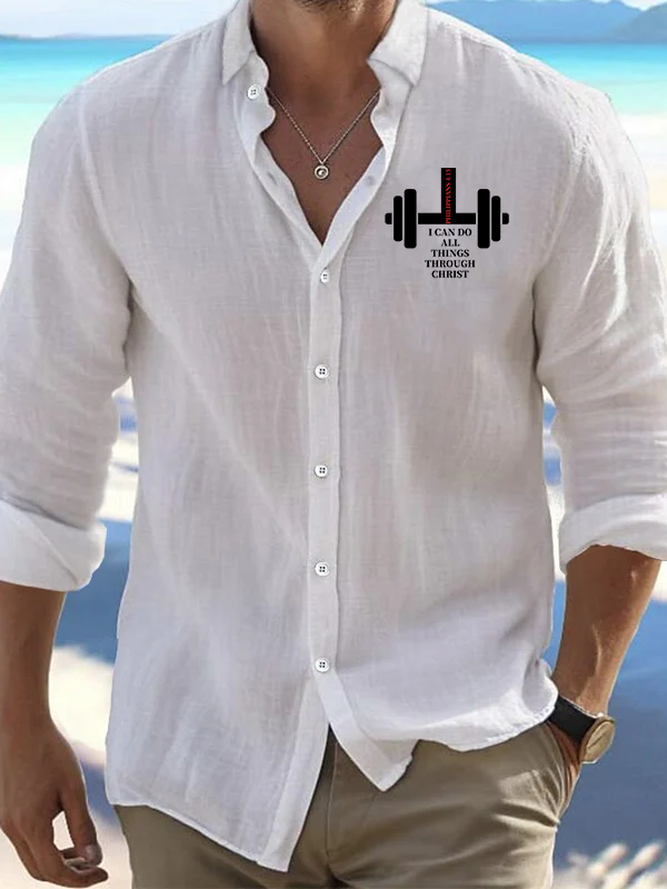 Fitness Philippians 4 : 13 Christian Resort Casual Shirt