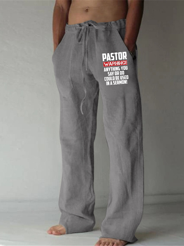 Men's Pastor Warning Anything You Say Or Do Could Be Used In A Sermon Christian Beach Pants